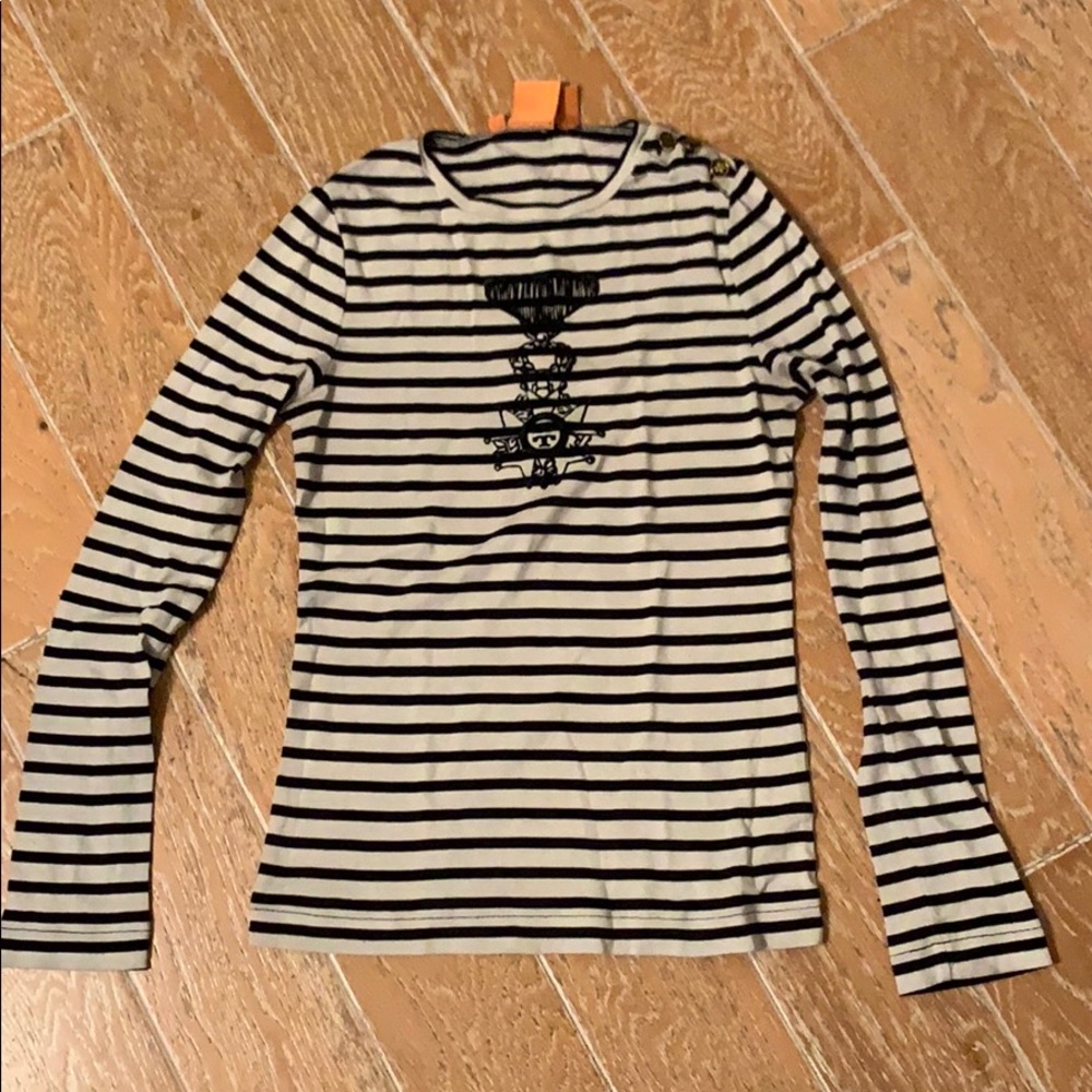 {Tory Burch} sailor-striped long sleeve top